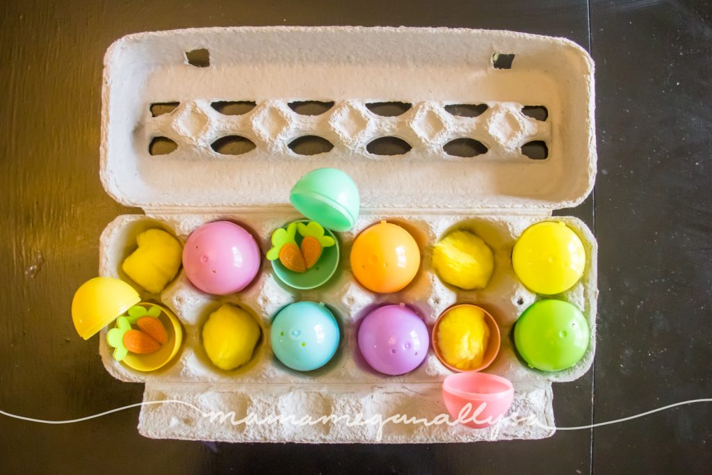 Simple Easter Egg Sensory Bin - MamaMeganAllysa