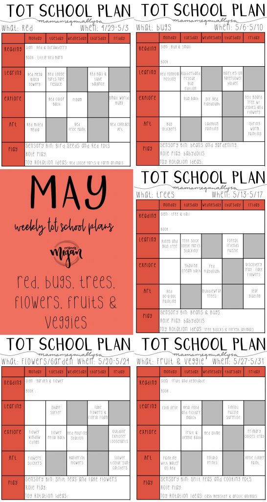 title card for our May tot school plans