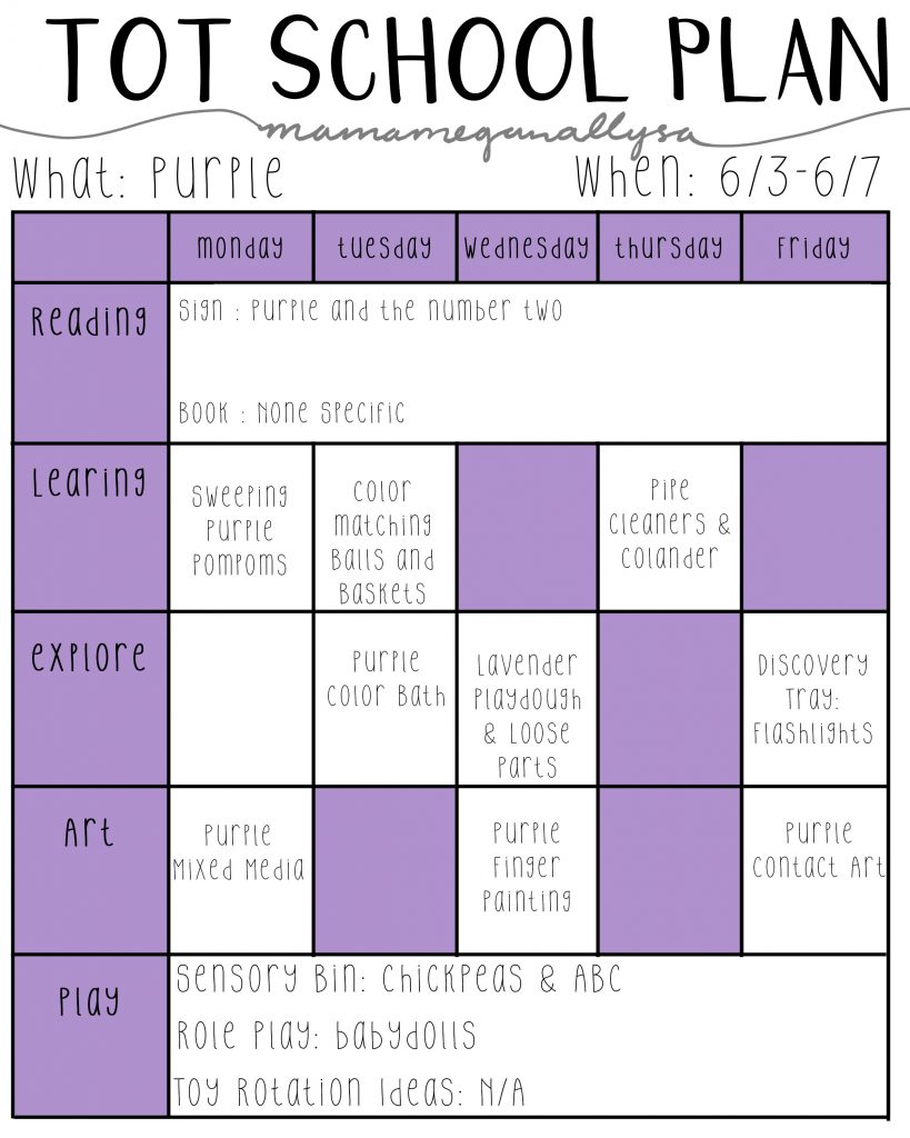 purple lesson plans