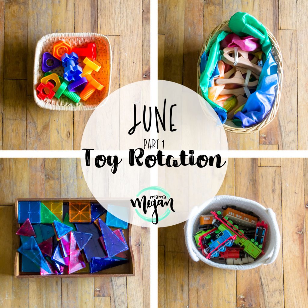 a title card for the toy rotation for the first part of June