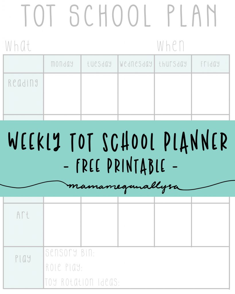 a free printable blank tot school planning sheet