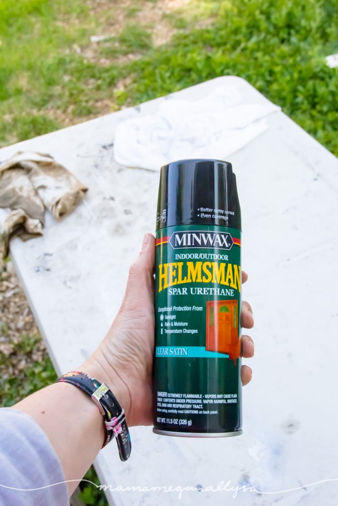 a spray can of Urethane for sealing the table