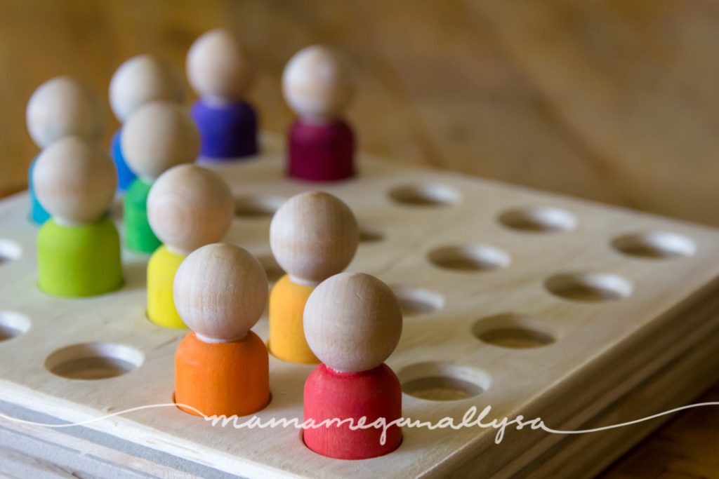 my DIY peg board and peg people for posting