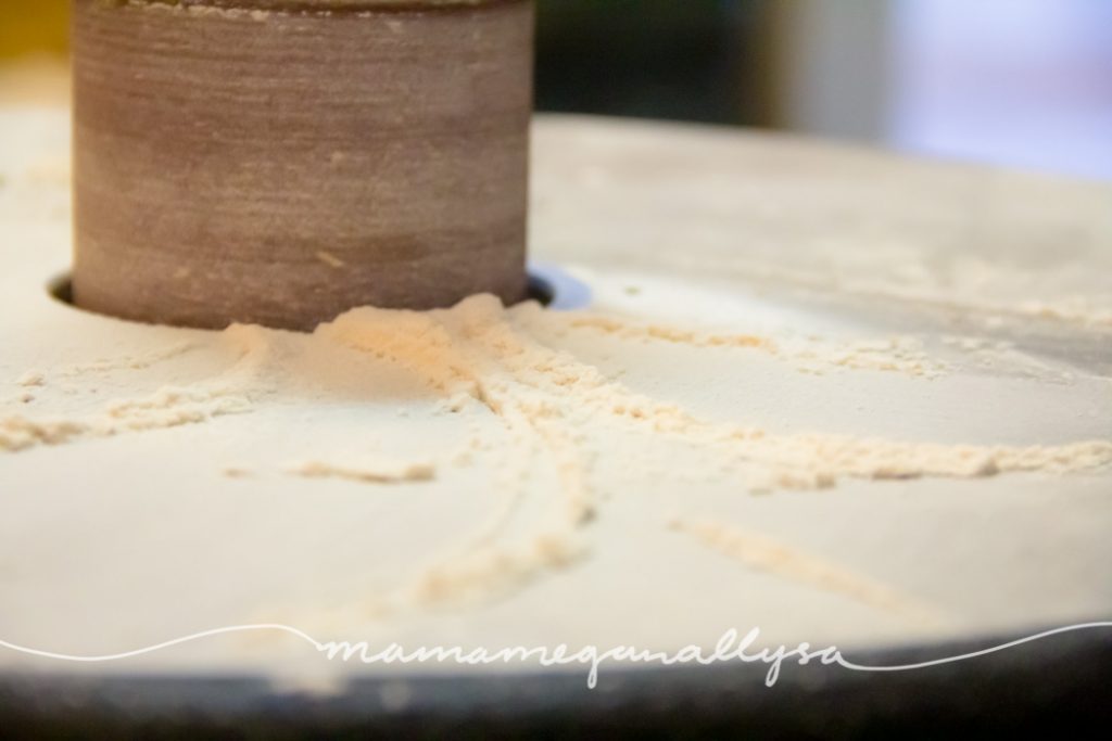 sawdust on a drum sander base