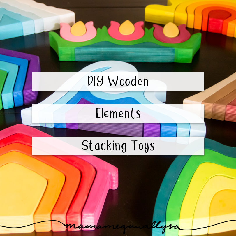 My DIY stacker toys were based of the basic elements you find in nature, making them easy to work into lots of different play set ups!