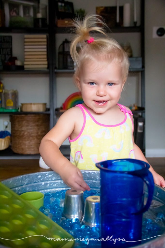 We really enjoy our simple water bead sensory play