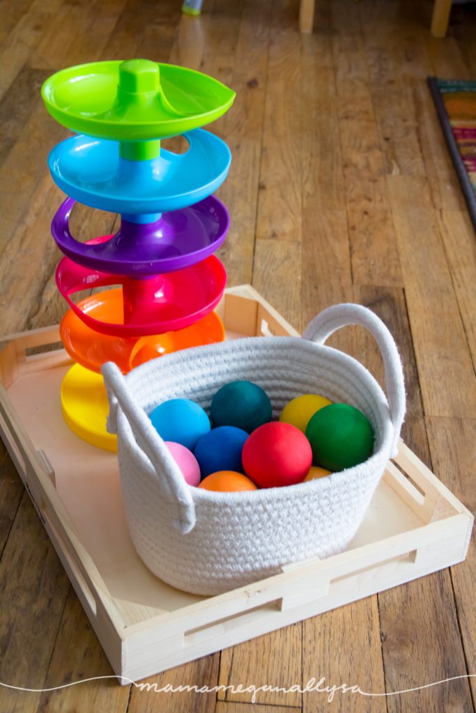 Toddlers love a good ball drop or ball tracker!