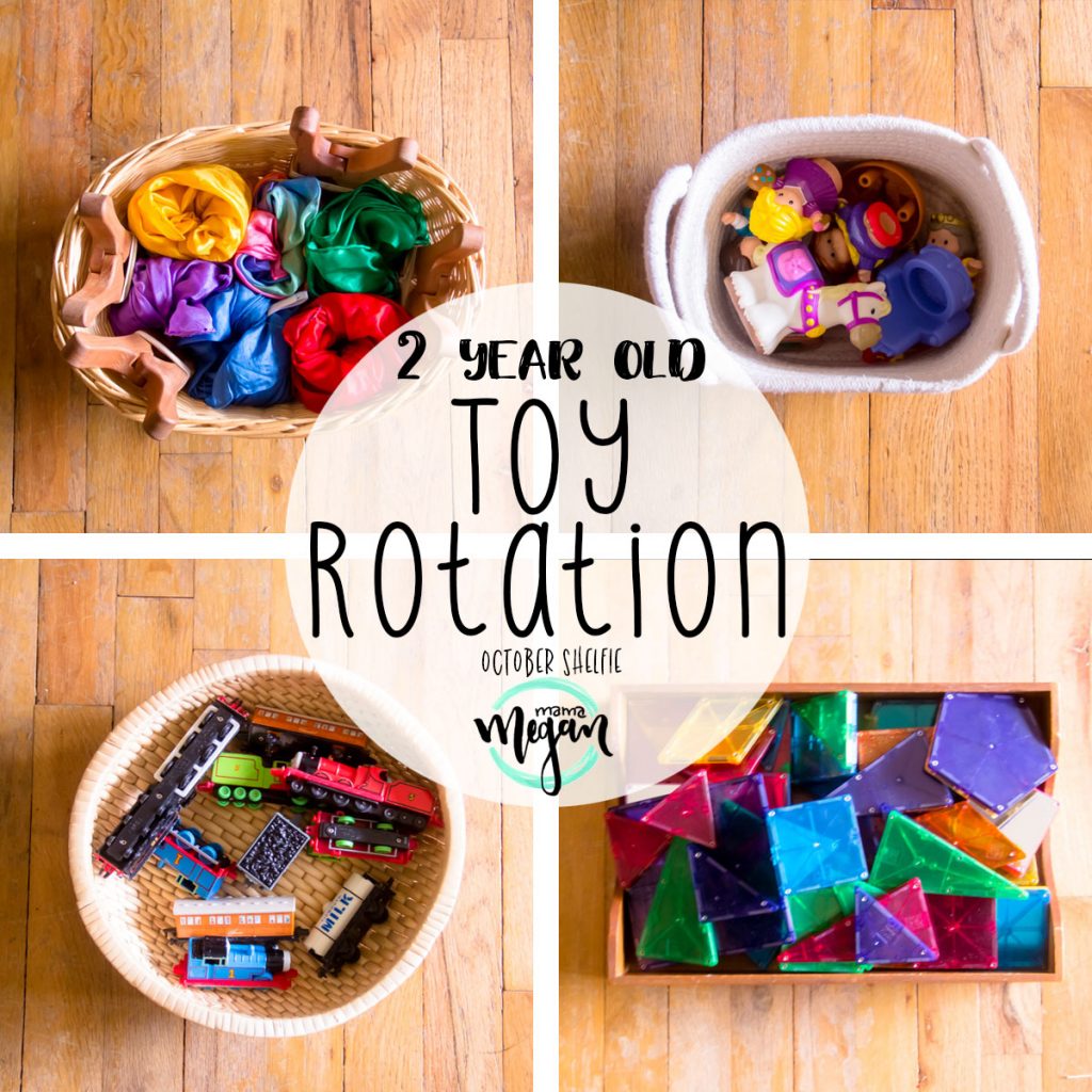 Toddler Toy rotations happen one a month with a mid month refresh for any toys that have gone stale.