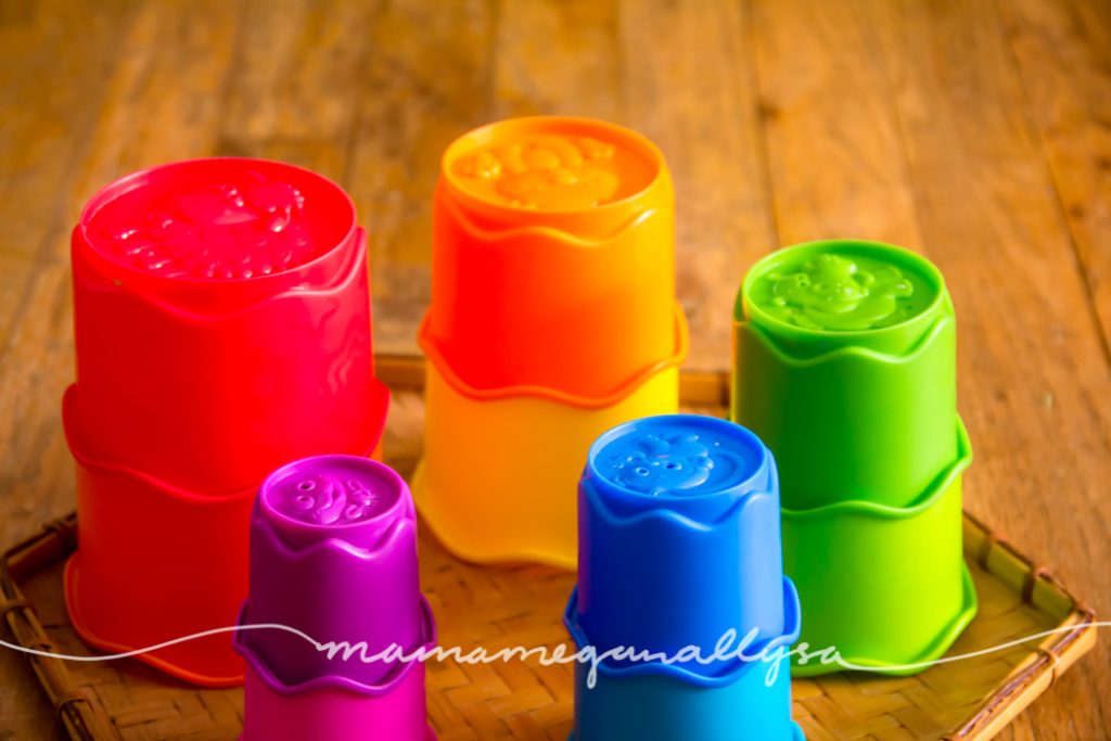 Stacking and nesting cups are such a great toy for toddlers to work on size and balance!