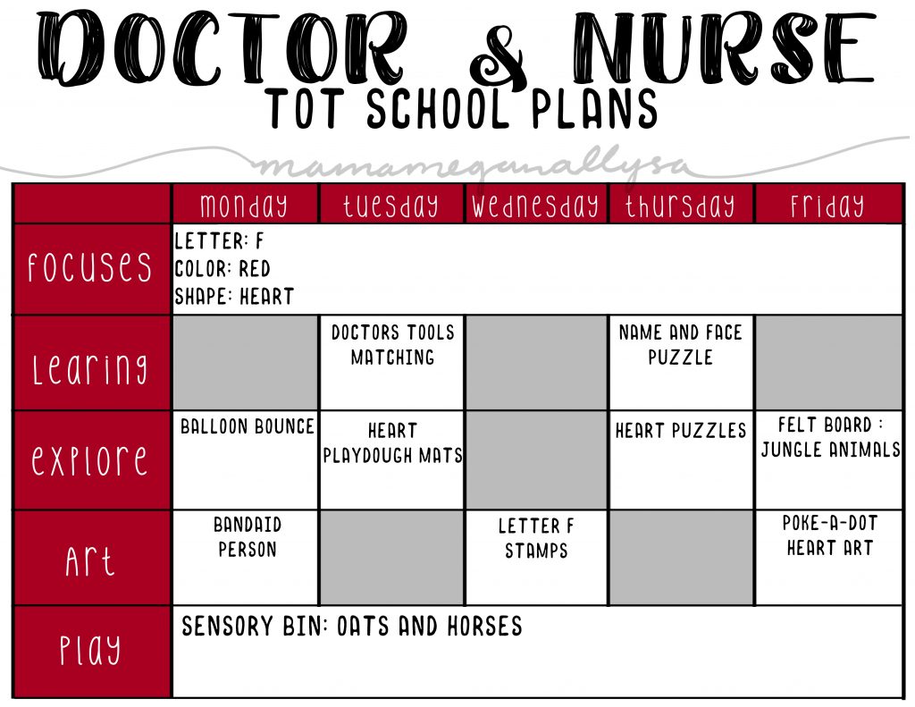 After just adding a new baby we have been spending a lot of time at the doctor so I wanted to extend that a little and have some doctor themed activities for February Tot School