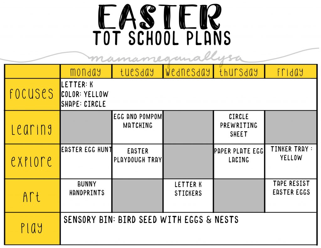 April Tot School plans wouldn't be complete with out some fun Easter crafts and activities! 