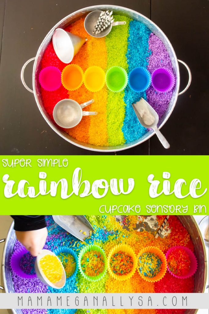 When white rice is boring use the ultimate mom hack and make rainbow rice for sensory play