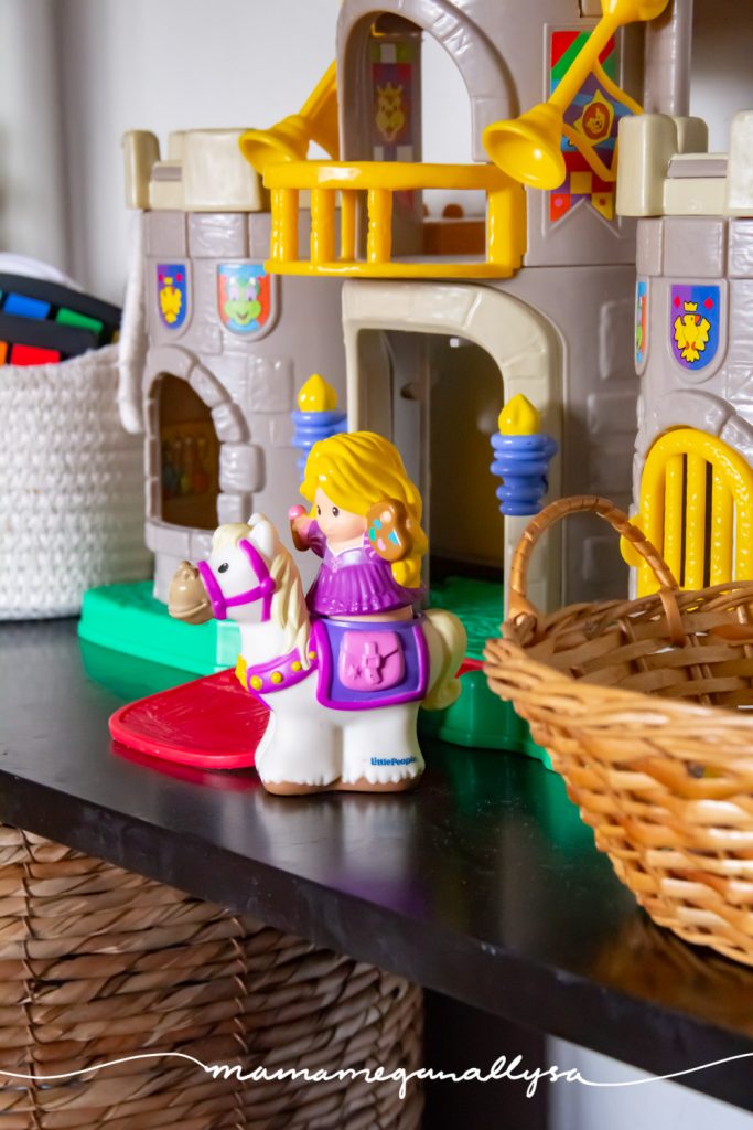 Rapunzel was the first princess we introduced to Bitty and so when she got her vintage fisher price little people castle last year we knew that Rapunzel needed to be there. 