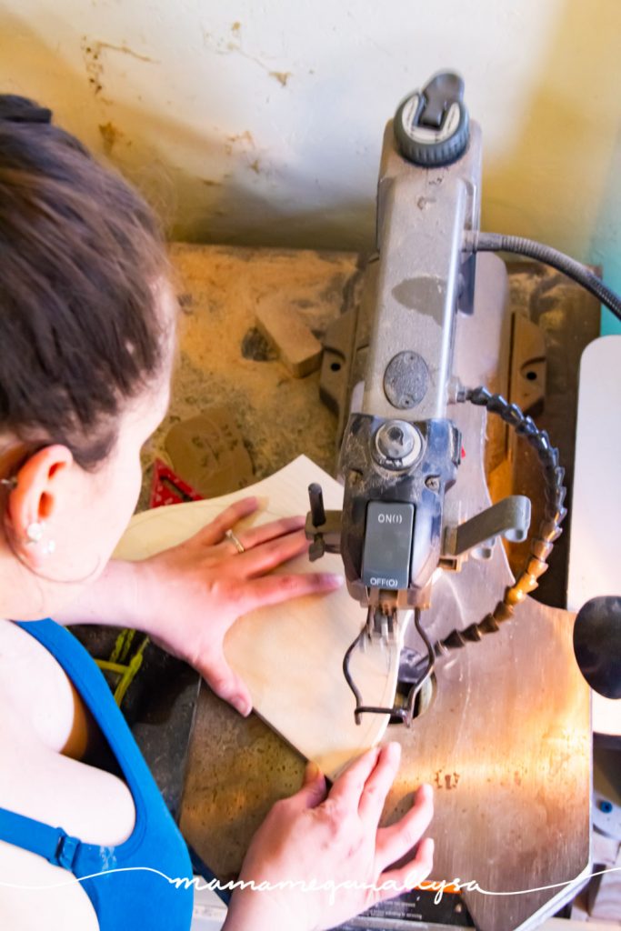 A scroll saw is a super small blade that allows for tighter turns in your woodworking