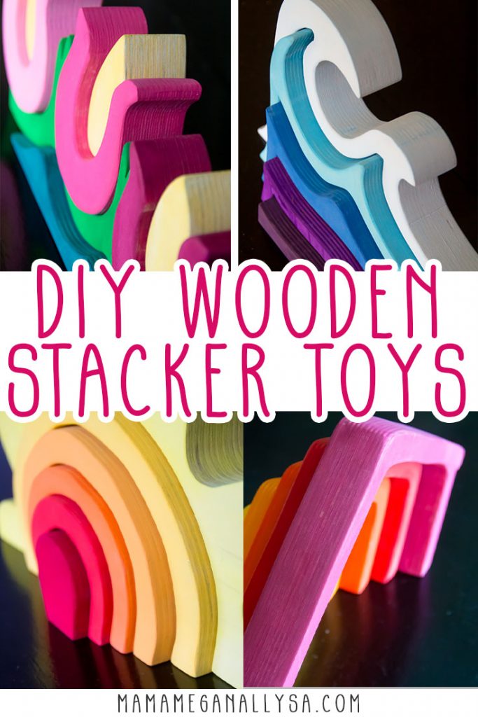 Check out how I make our custom wooden stacker toys for small world play