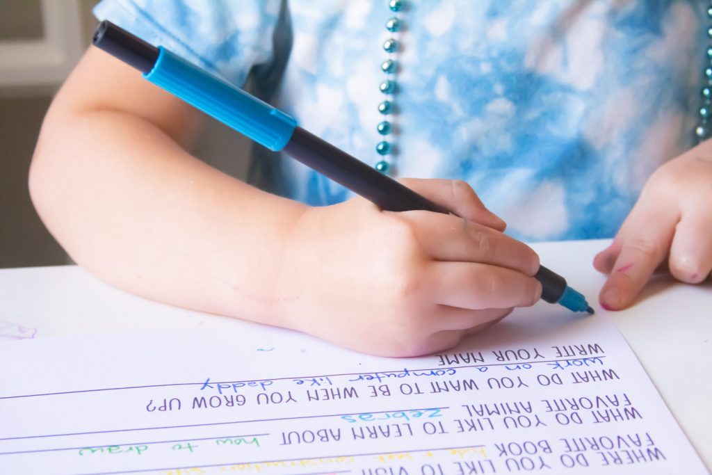 Little fingers hard at work. She can't write her name just yet but I am looking forward to watching her penmanship change over the years