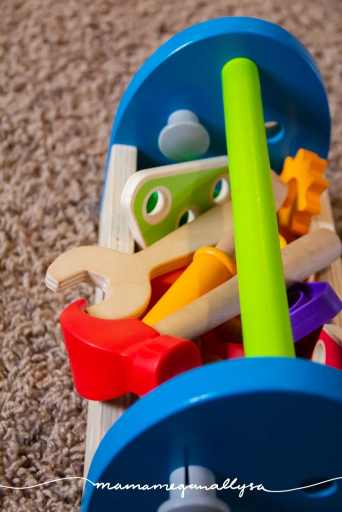 A toolset is a great role play toy as well as great for fine motor