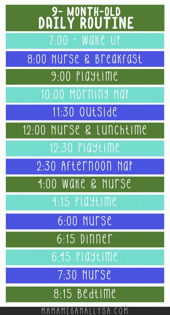 a block schedule for my 9-month-old baby