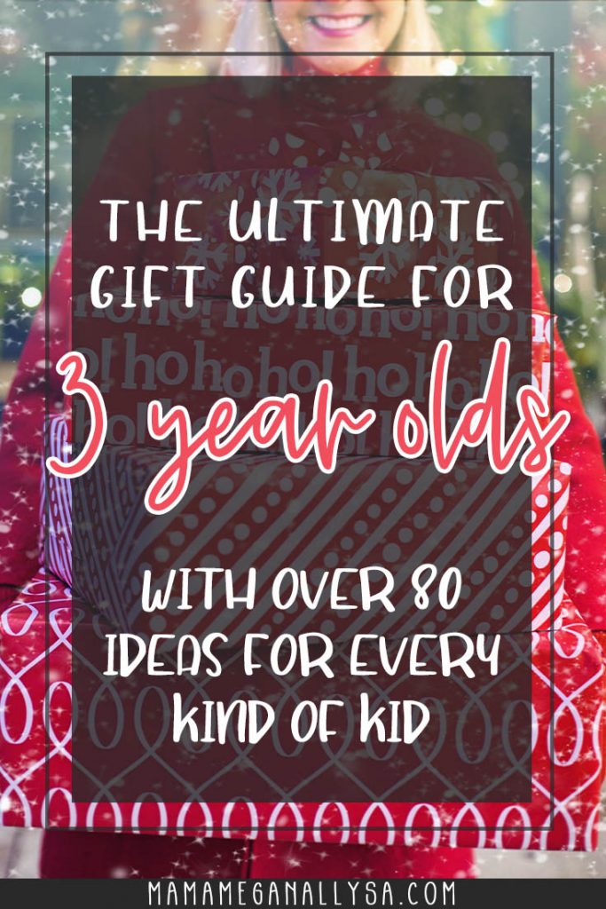 a pin that reads the ultimate gift guide for 3 year olds with over 80 ideas for every kind of kid