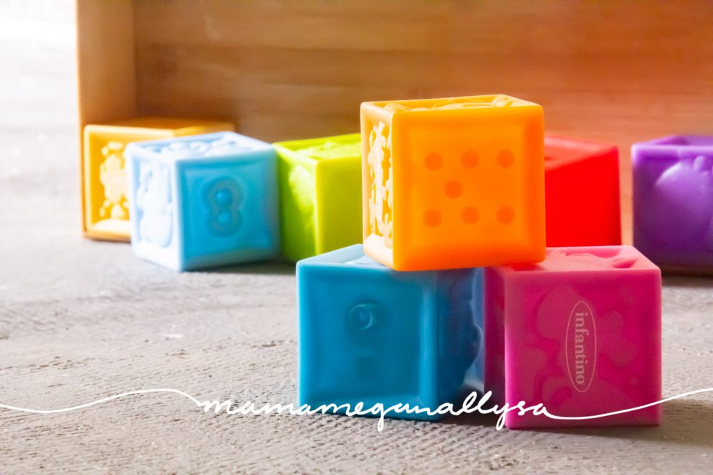 A collection of colorful plastic blocks 