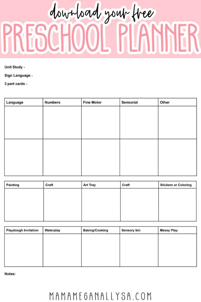 preschool weekly lesson plans samples