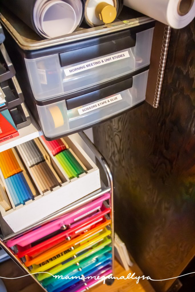 Organize art supplies the preschool way