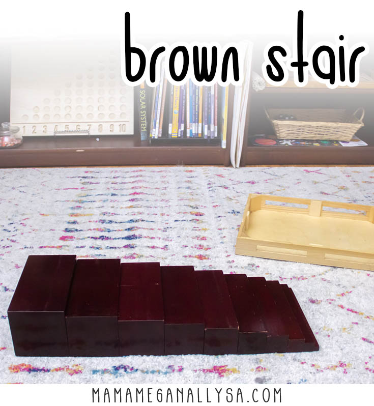 a set of wooden blocks that are painted brown that goes from a 1cm rectangular prism to a ten-centimeter rectangular prism