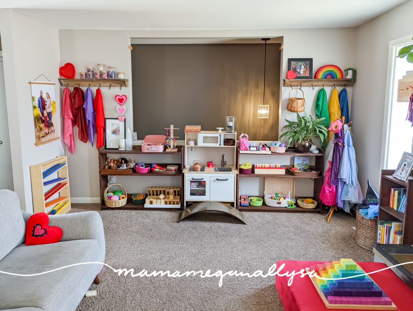 How to Set Up a Living Room Playroom for Two - 4.5 year old and 2 year old - MamaMeganAllysa