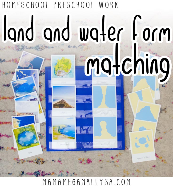 Homeschool preschool work : Land and Water Form Matching

Two sets of cards one photographic and one simple illustrative for matching land and water forms