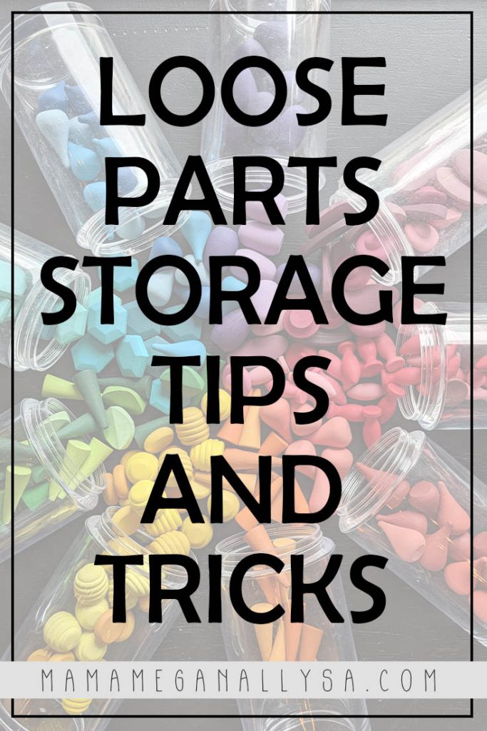 a pin image that reads loose parts storage tips and tricks